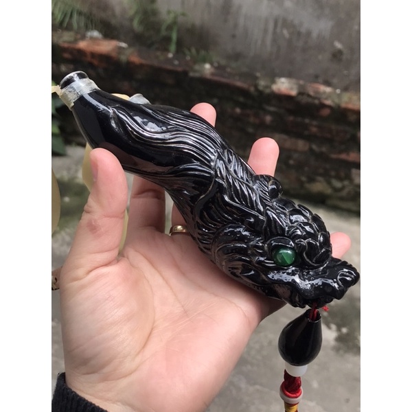 Ná gỗ mun đầu rồng đục tay