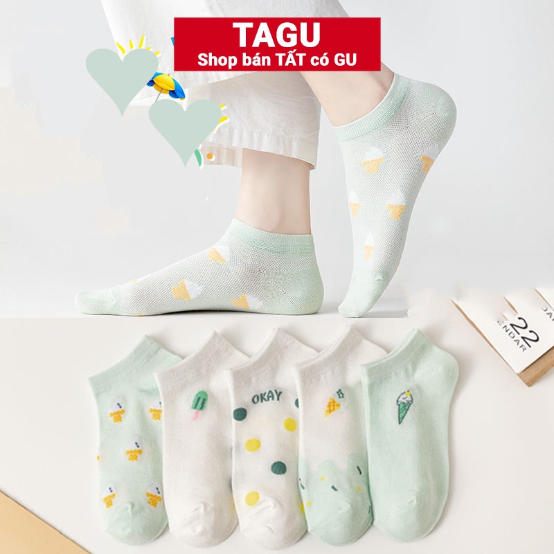 Tất vớ nữ nam cổ ngắn trắng giấy lười dễ thương hàn quốc đẹp TAGU chân thấp nhún đủ màu trơn đen, đỏ, vàng, xám, xanh