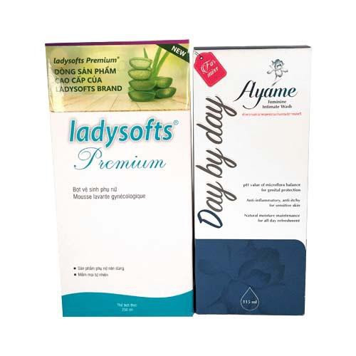 Bọt rửa phụ khoa LaClé ladysoft premium 250ml - Tặng kèm 1 chai dung dịch vệ sinh Ayame day by day 115ml