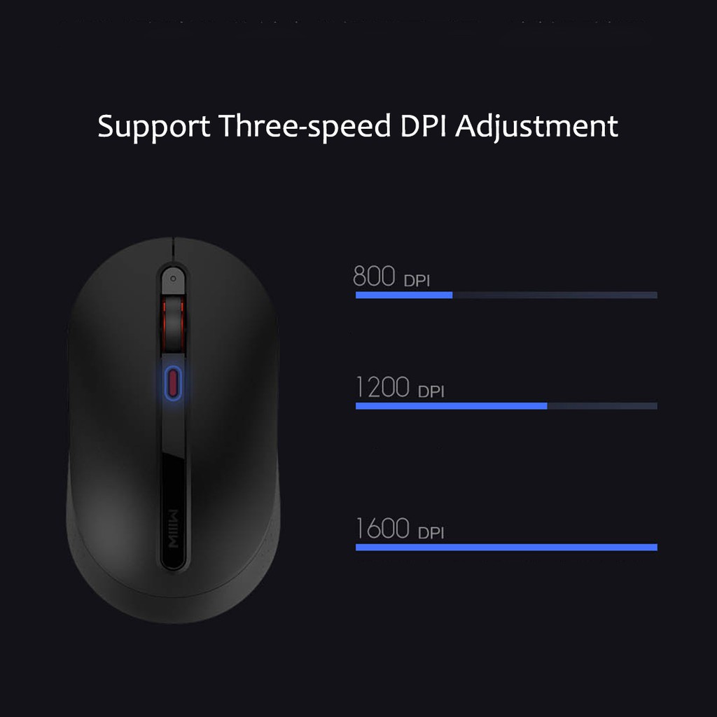 Xiaomi Youpin Chuột Không Dây + Đầu Thu  Miiiw DPI Đa Tốc Độ Có Thể Tắt Tiếng 2.4ghz Cho Máy Tính Văn Phòng