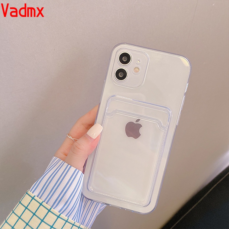Ốp điện thoại silicon mềm có ngăn đựng thẻ cho Samsung galaxy s21 fe s21 s20 ultra plus s20 fe s10 lite s9 s8 plus