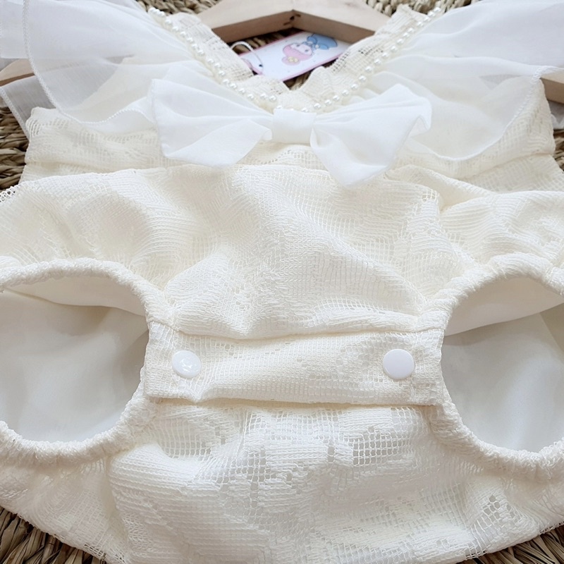 Body Mũ Ren Cánh Tiên NHÍM XÙ KIDS Màu Kem Cho Bé Gái Sơ Sinh, Đầy Tháng, Thôi Nôi B029