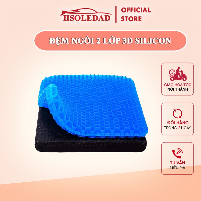 Đệm ngồi hai lớp 3D SILICON cao cấp thoáng khí chống đau mỏi - Nệm Ngồi Ghế Văn Phòng Ô Tô
