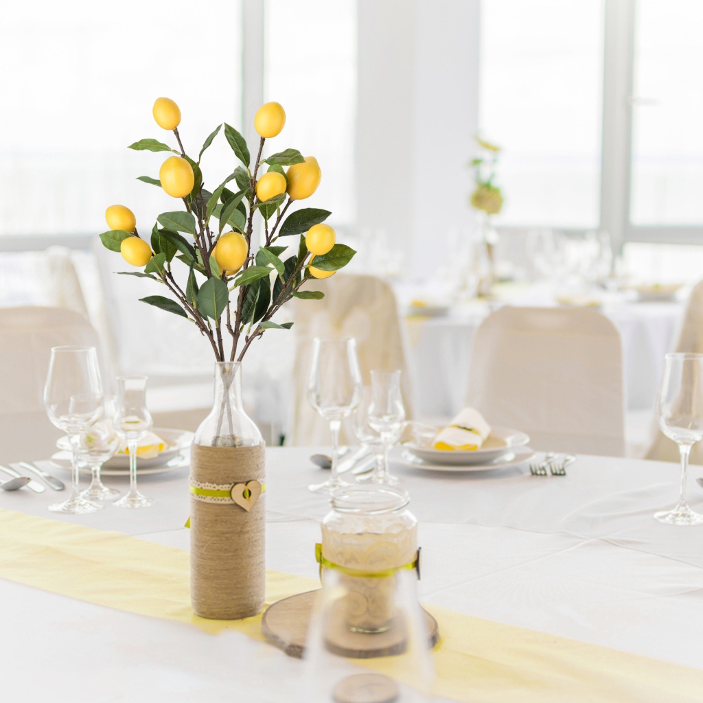 1 Nhánh Chanh Nhân Tạo Bằng Xốp Nhựa 67cm Trang Trí Nhà Cửa / Văn Phòng / Tiệc Tùng