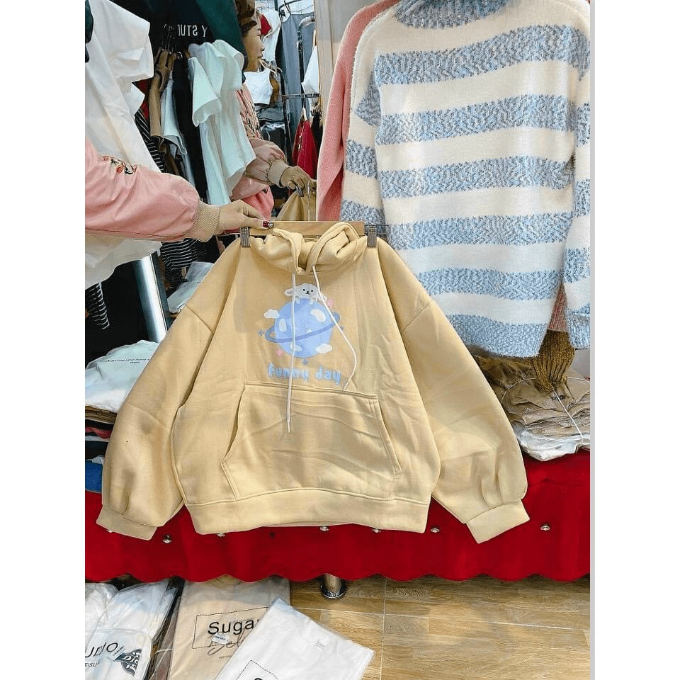 ÁO KHOÁC NỈ HODDIES FORM RỘNG CỰC THỜI TRANG HÀN QUỐC HOTTREND