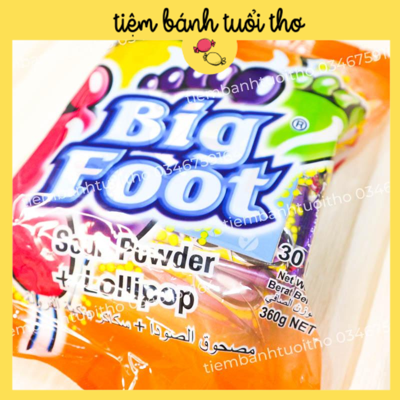 [Bịch Lớn] 30 gói Kẹo Mút Chấm Bột Chua Hình Bàn Chân - Kẹo Lollipop Bigfoot Tuổi Thơ