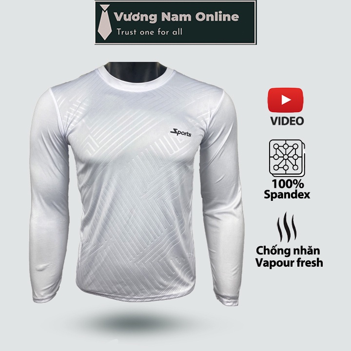 Áo thun nam tay dài, áo giữ nhiệt thể thao cổ tròn thun lạnh đẹp cao cấp dập vân VN21I