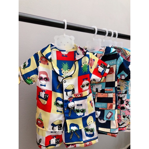 Pijama cho bé Thô lụa mịn đẹp họa tiết sắc nét chất liệu hút mồ hôi size 1-7 tuổi 6-30kg nhiều mẫu in