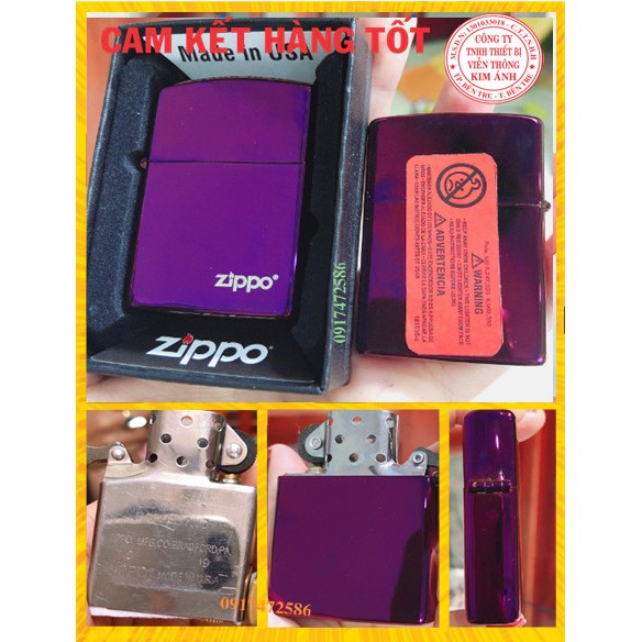 Vỏ Bật Lửa Zippo Màu Tím - HỘP QUẸT ZIPPO MÀU TÍM