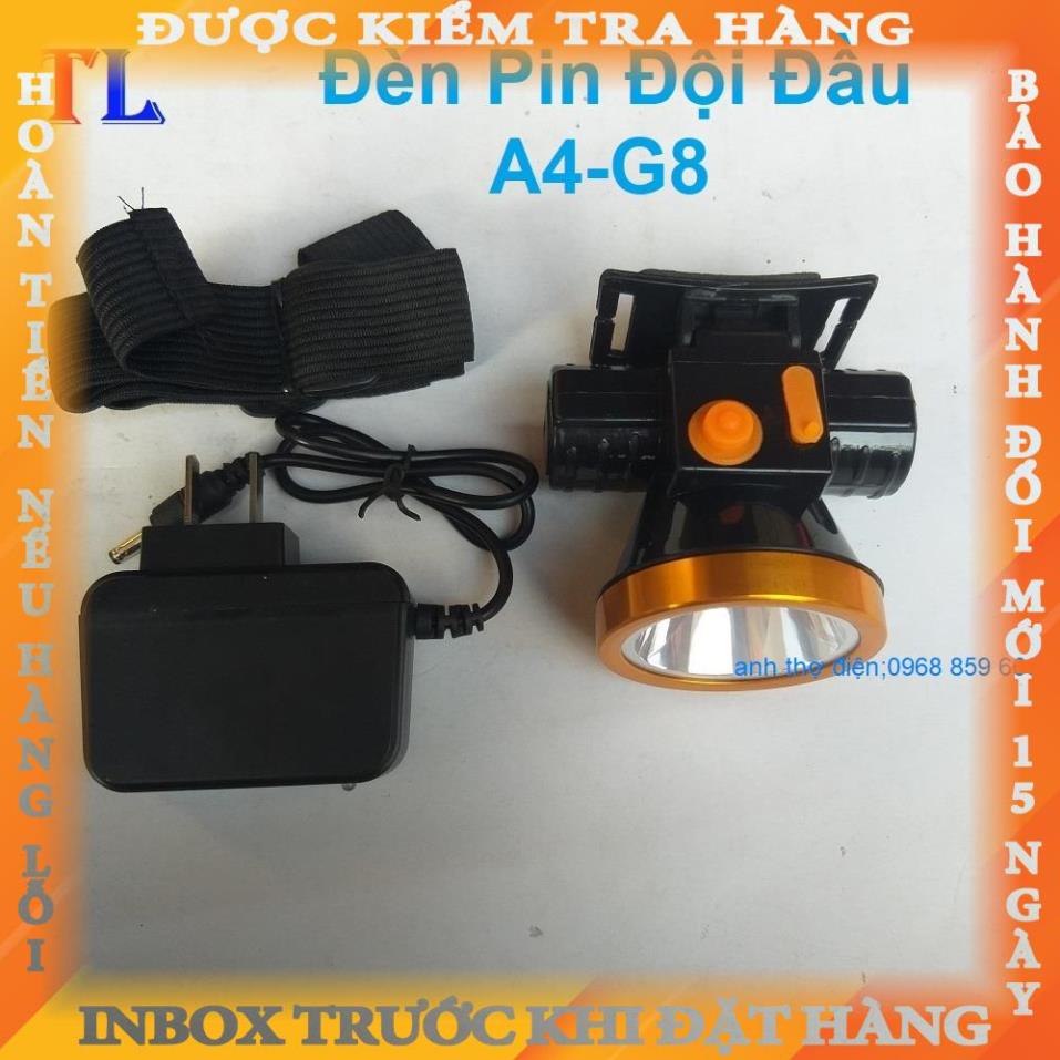 đèn pin - Đèn pin đội đầu A4 chiếu xa siêu sáng- kèm sạc và dây đeo nghitruong