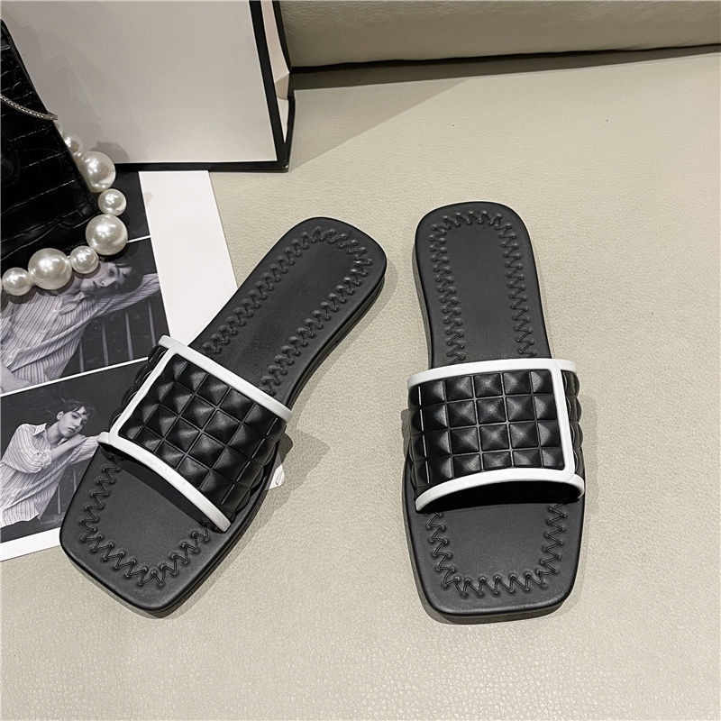 Dép đế bằng IELGY mũi vuông thời trang đi biển dành cho nữ