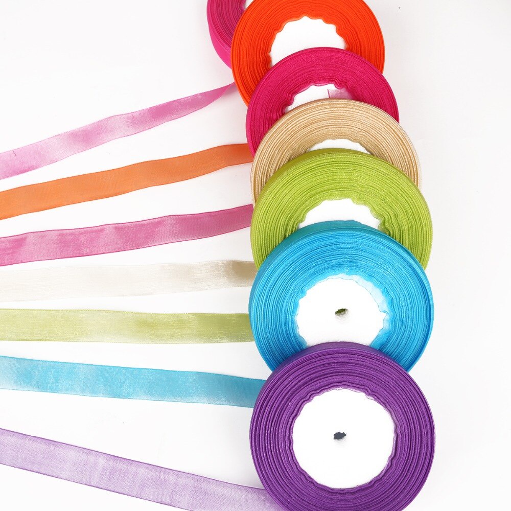 mamumull.vn Cuộn Dây Ruy Băng Vải Voan Chất Lượng Cao 20mm 50yards Dùng Để Làm Đồ Thủ Công Diy