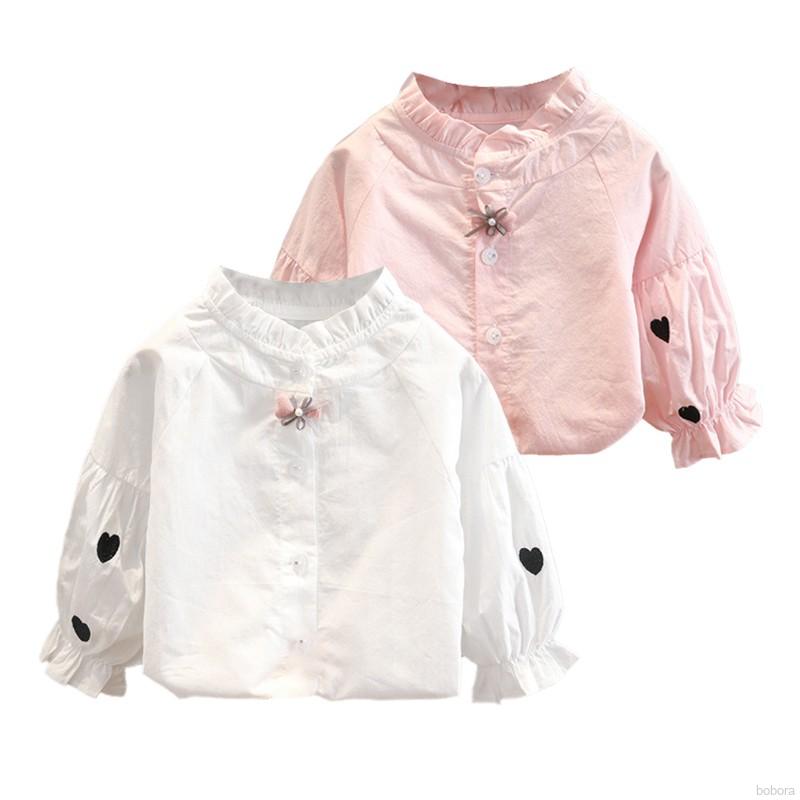 Áo Kiểu Hàn Quốc Tay Dài Thời Trang Mùa Thu Cho Bé Gái 1-6 Tuổi