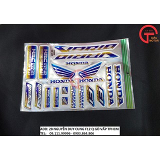TẤM TEM 7 MÀU KÈM LOGO VÀ CHỮ DÁN XE HONDA VARIO BẰNG DECAL DẺO