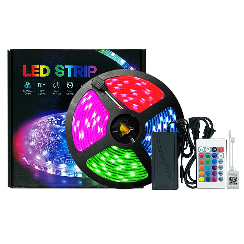 Cuộn đèn Led dây dán 5m dán tường đổi nhiều màu  có remote điều khiển - Đèn Led Tiktok Trang Trí Phòng Ngủ