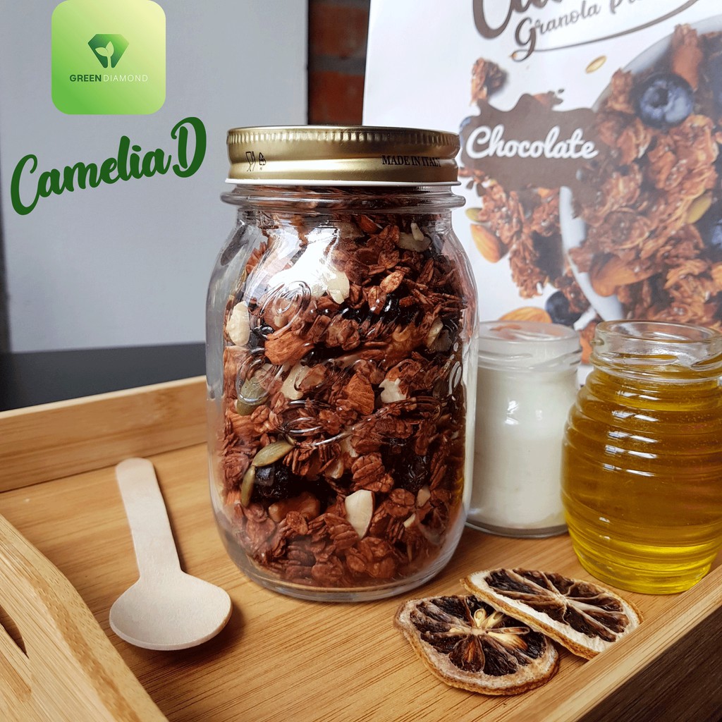 Granola Vị Chocolate Nguyên Chất Không Đường, Camelia D Granola Premium