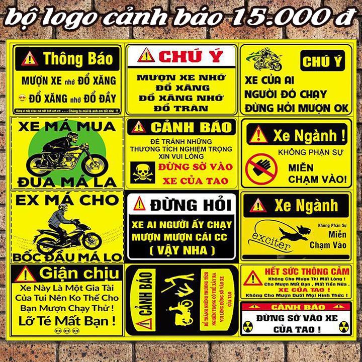 14 logo cảnh báo dán xe