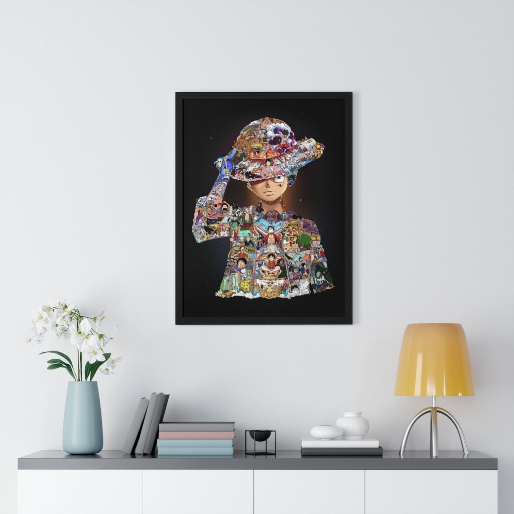 Tranh khung kính Luffy bản màu - Onepiece - Đảo hải tặc - Tranh treo tường anime - Trang trí decor