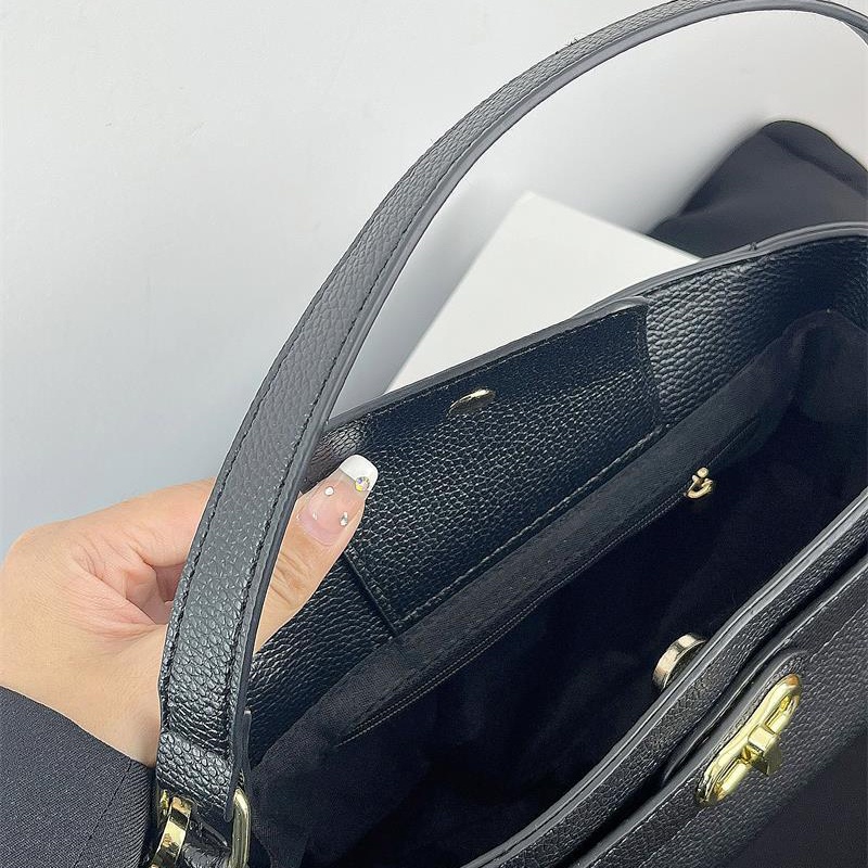 Ielgy Túi Xách Đeo Vai Có Khóa Kim Loại Đơn Giản Và Đa Năng Chất Lượng Cao Cho Nữ