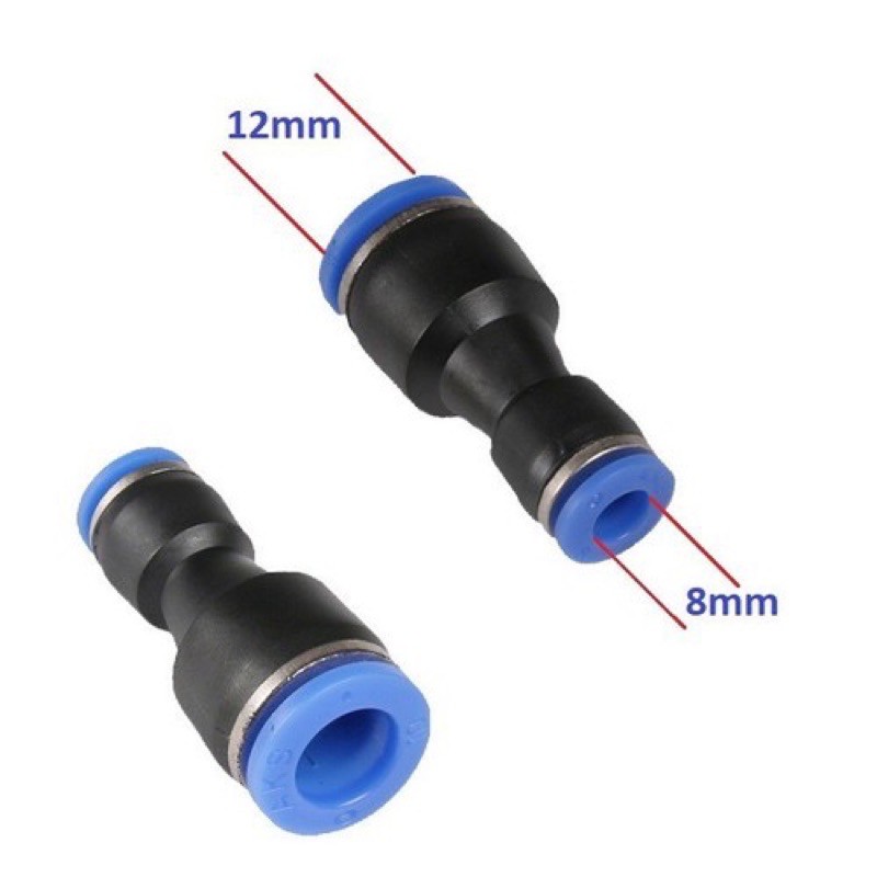 Đầu nối hơi chuyển đổi 12-8mm có khớp nối nhanh