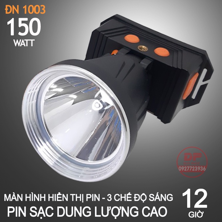 ĐÈN PIN ĐỘI ĐẦU LED SIÊU SÁNG ĐN 1003 - KÍN NƯỚC - PIN SẠC DUNG LƯỢNG CAO