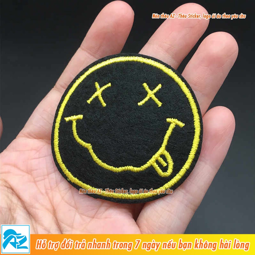 Patch vải thêu logo Nirvana ủi áo thun balo sơ mi S154