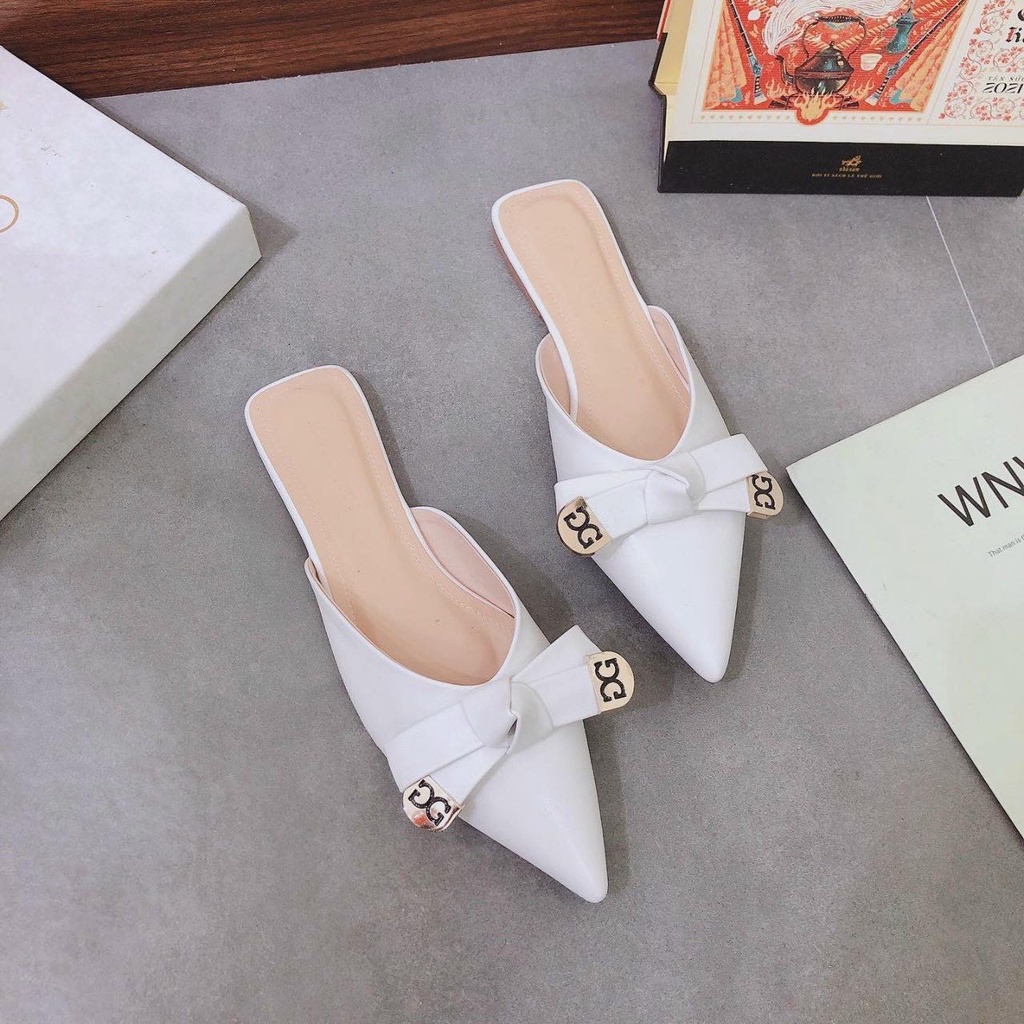 Giày Sục Nữ MINHTUYETSHOES Đế Bệt Mũi Nhọn - Giày Búp Bê Nữ Thắt Nơ Khóa DG Đẹp Mẫu Mới Mã SDG ĐI TIỆC,ĐI CHƠI,ĐI LÀM