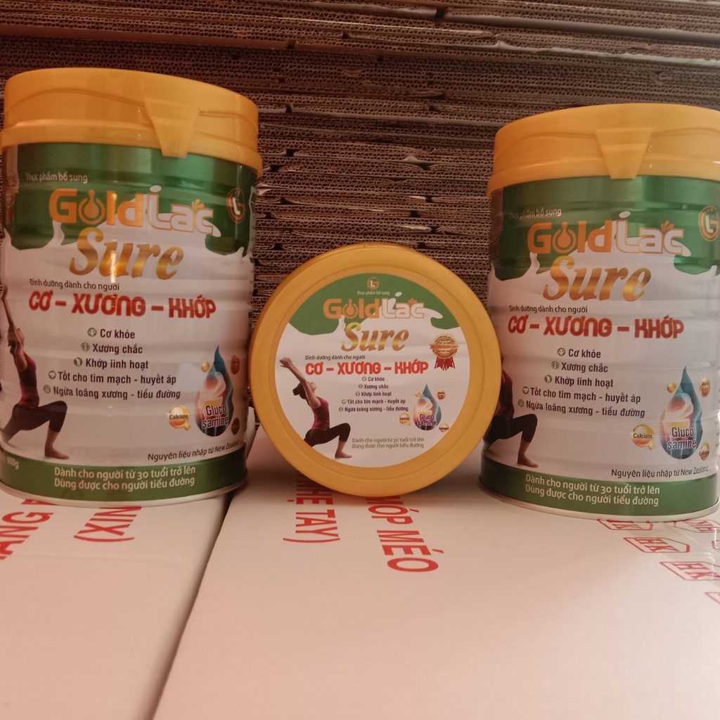 [combo 2 lon] Sữa Goldlac Sure 900g dinh dưỡng chuyên biêt cho CƠ XƯƠNG KHỚP với Glucosamine, Collagen