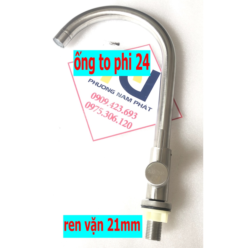 (vòi cổ bi bao không lỏng cần) vòi rửa chén bát lạnh INOX 304 N5011 FOTAR xoay 360 độ dùng cho 2 hộc chậu