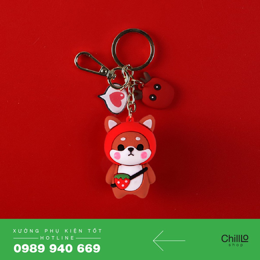 Móc Chìa Khóa Hình Shiba Đẹp Dễ Thương Cute Móc Treo Khóa Mạ Vàng Dùng Treo Cặp, Balo, Chìa Khóa Xe, Khóa Nhà, Trang Trí