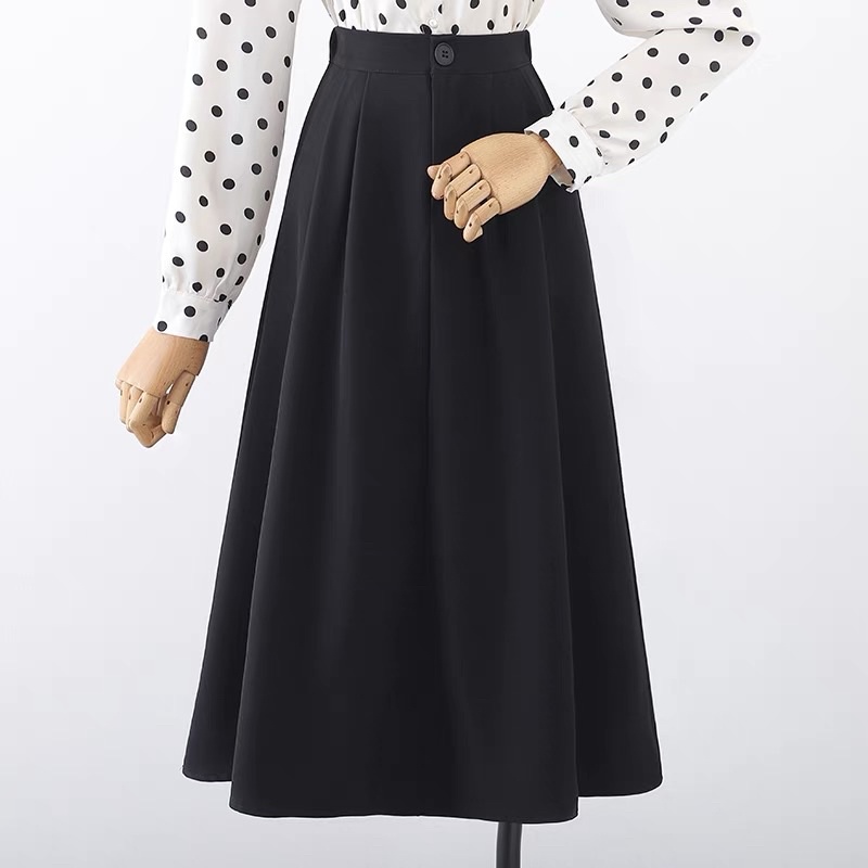 Chân Váy Chữ A Công Sở Dáng Dài, Chân Váy Công Sở Xếp Ly Nhẹ