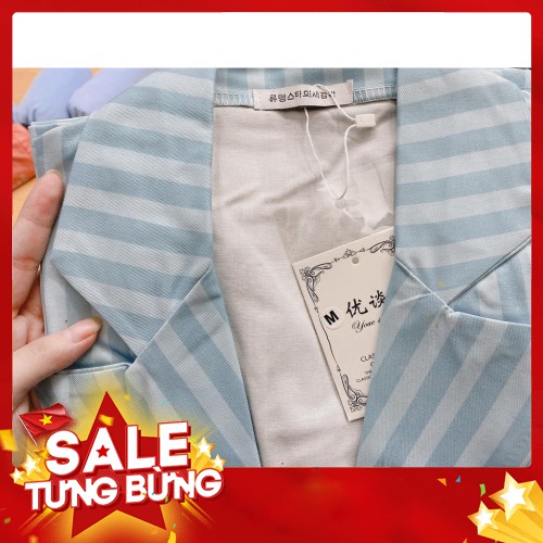 -HÀNG NHẬP KHẨU Áo khoác blazer kẻ sọc xanh nữ - Vest dáng suông rộng kaki style ulzzang hàn quốc HOT Liên hệ mua hàng 0