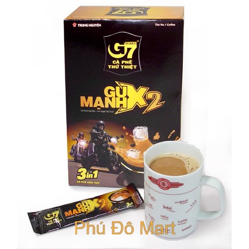 Cà phê Sữa Hòa Tan G7 X2 Gu Mạnh 3in1 hộp 12 gói/ 25gr Trung Nguyên