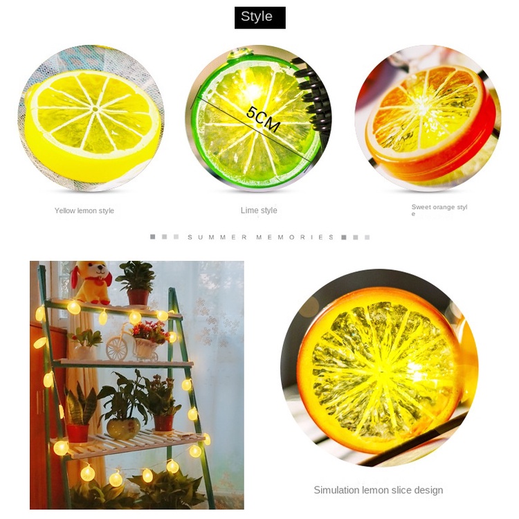 Dây Đèn LED Hình Lát Chanh Trang Trí Phòng