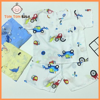 COMBO 3 bộ đồ bộ bé trai Tole Lanh CỘC TAY , chất vải Tôn lanh 2 da mềm, mịn, mát mùa hè, hàng Việt Nam chất lượng
