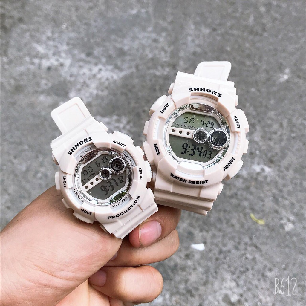 Đồng hồ nam, nữ Shhors unisex dây nhựa kiểu dáng năng động cho tuổi teen