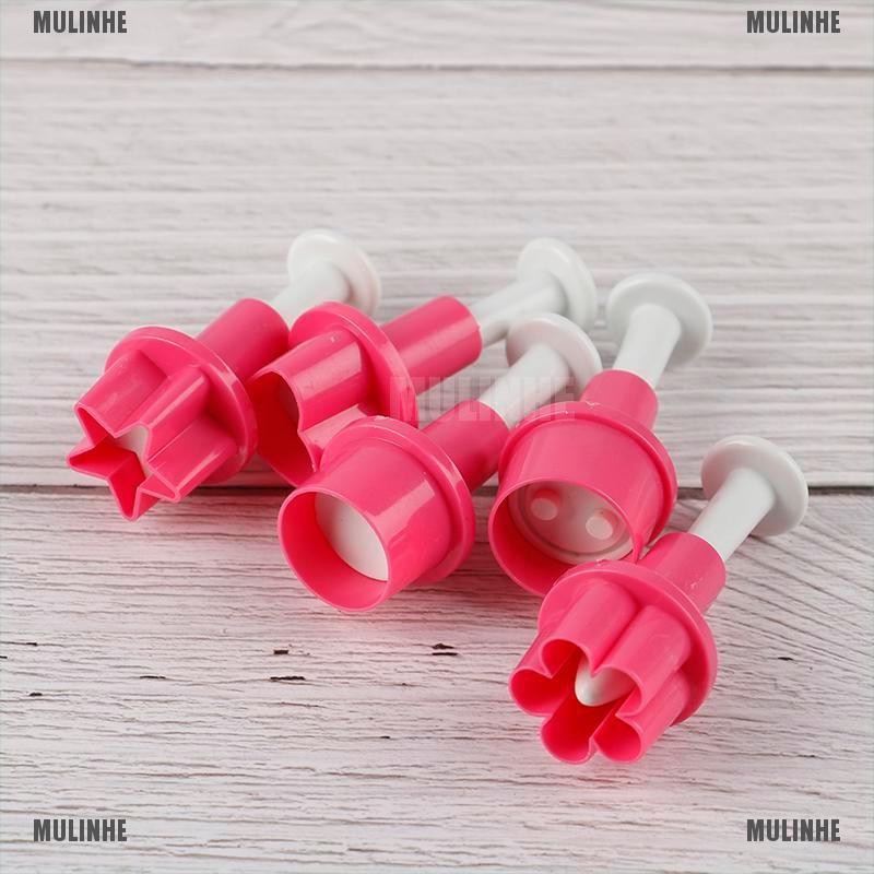 Bộ 5 Khuôn Nhựa Cắt Bánh Quy Hình Ngôi Sao / Trái Tim / Nút Áo / Cúc Áo