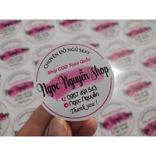 (( 50 nhãn 6cmx6cm dán hộp mỹ phẩm )) in logo dán giá rẻ, Miễn phí thiết kế