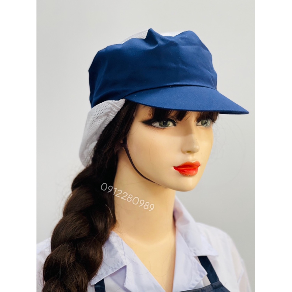 Tạp dề yếm chống thấm nước màu xanh đen, tạp dề thủy sản _ Hình chụp thật