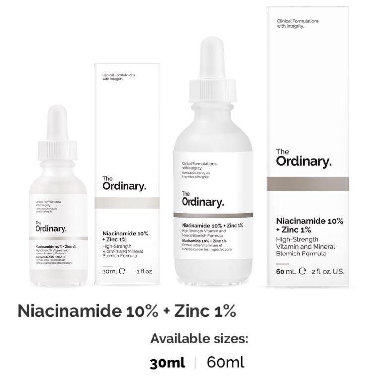 Tinh chất Niacinamide 10% + Zinc 1% - The Ordinary hết Mụn, sáng da, Se Khít Lỗ Chân Lông 30ml/60ml