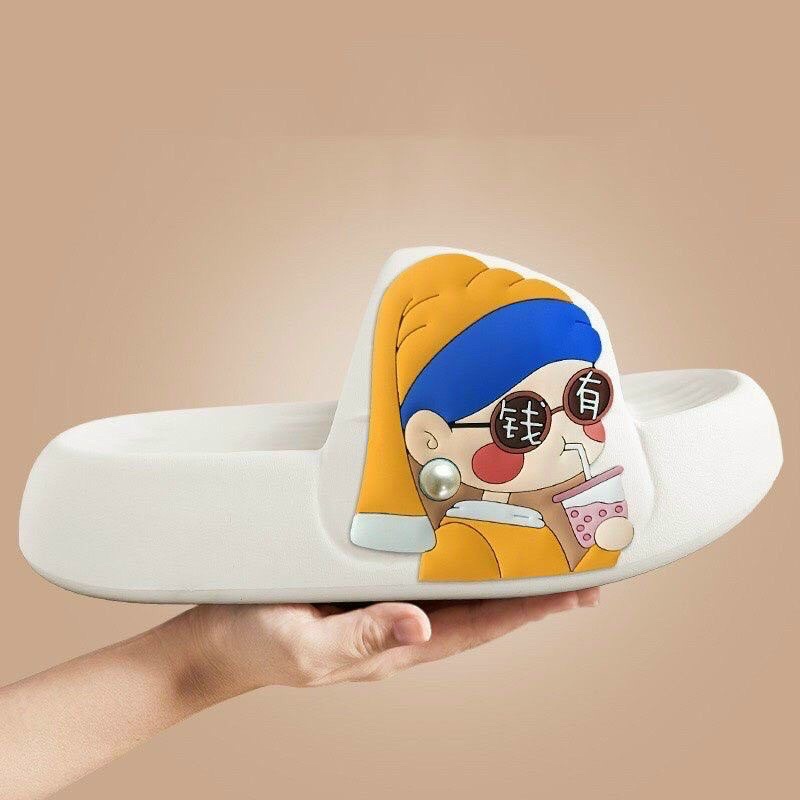 Dép quai ngang nữ đế cao 4cm chất eva êm, dép hình phú bà mẫu mới