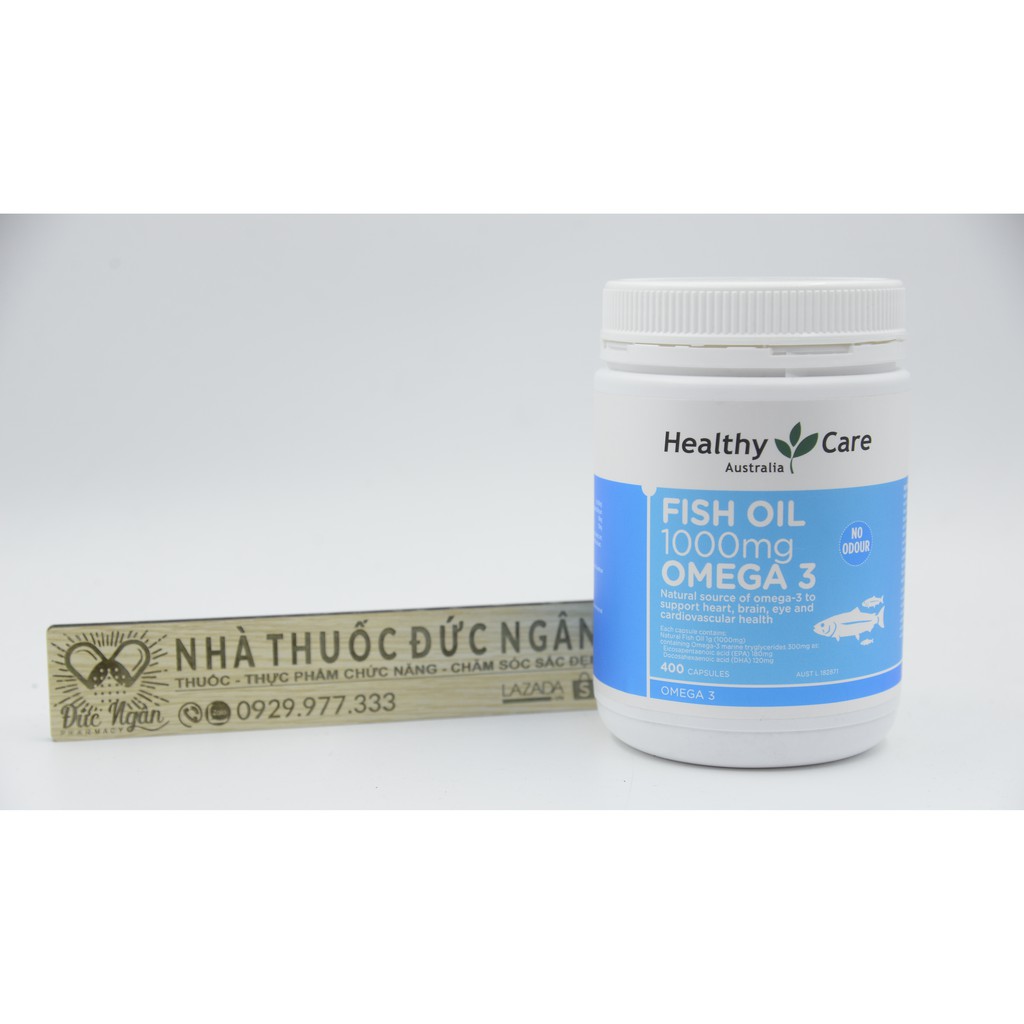 Healthy care Fish Oil 1000mg Omega 3 [ÚC], Siêu to 400 viên