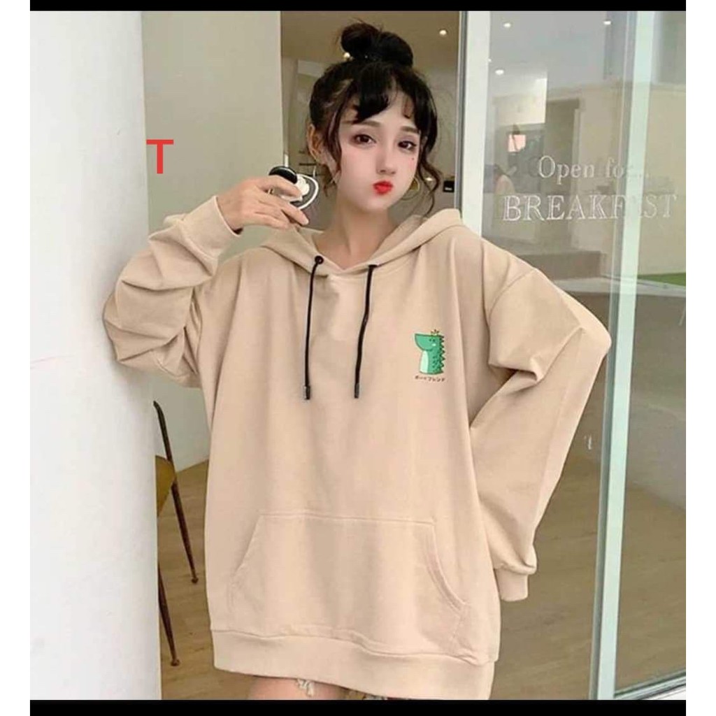 Áo hoodie cá sấu xanh chữ Nhật DTR1119