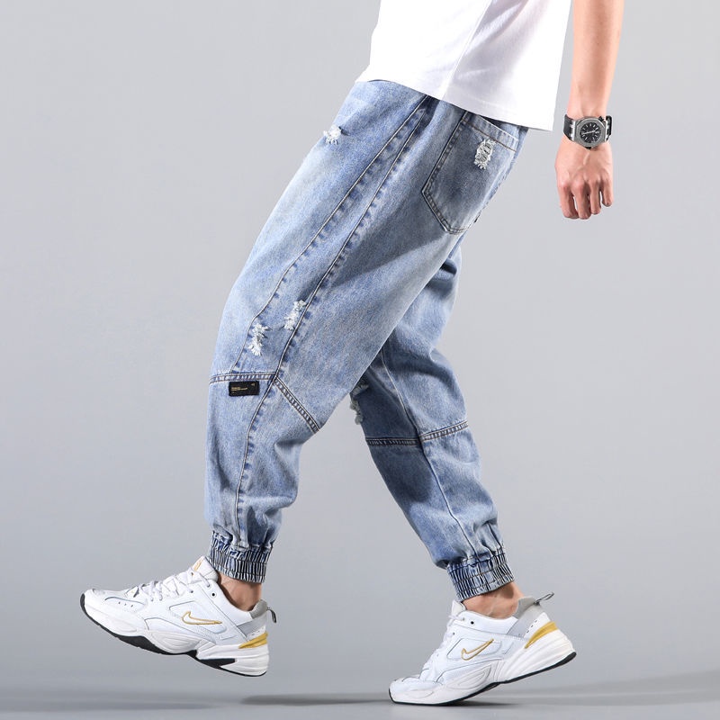 Quần Jeans Rút Dây Form Rộng Size Lớn S-5Xl Phong Cách Hàn Quốc Cho Nam 6 Kiểu