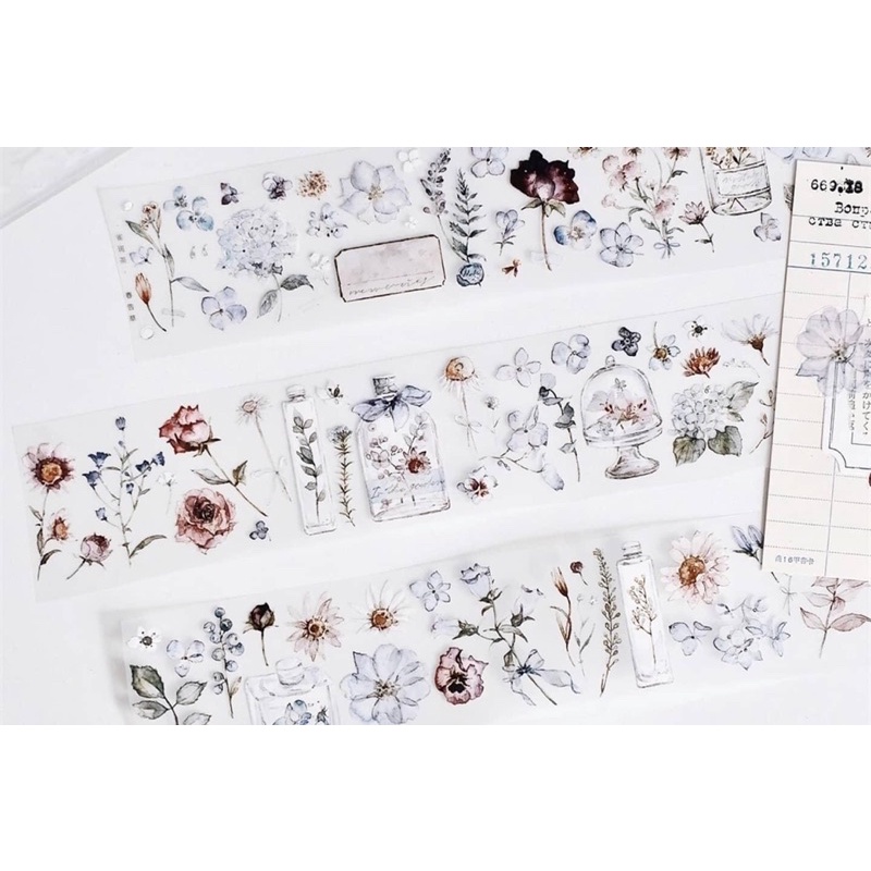 NhaTam_Sticker hoa màu trắng - hãng FRECKLES TEA chu kì 77cm