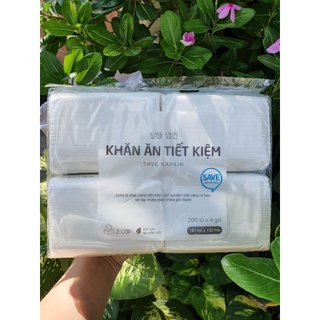 Lốc 4 gói khăn ăn Lotte - 200 tờ/gói