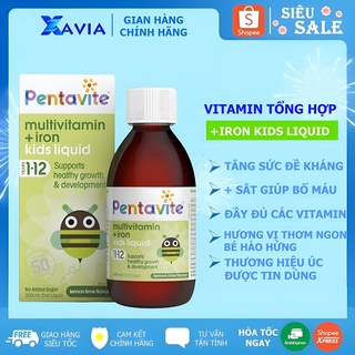 Vitamin tổng hợp cho bé Pentavite Multivitamin + Iron Kids Liquid 200ml (XV)