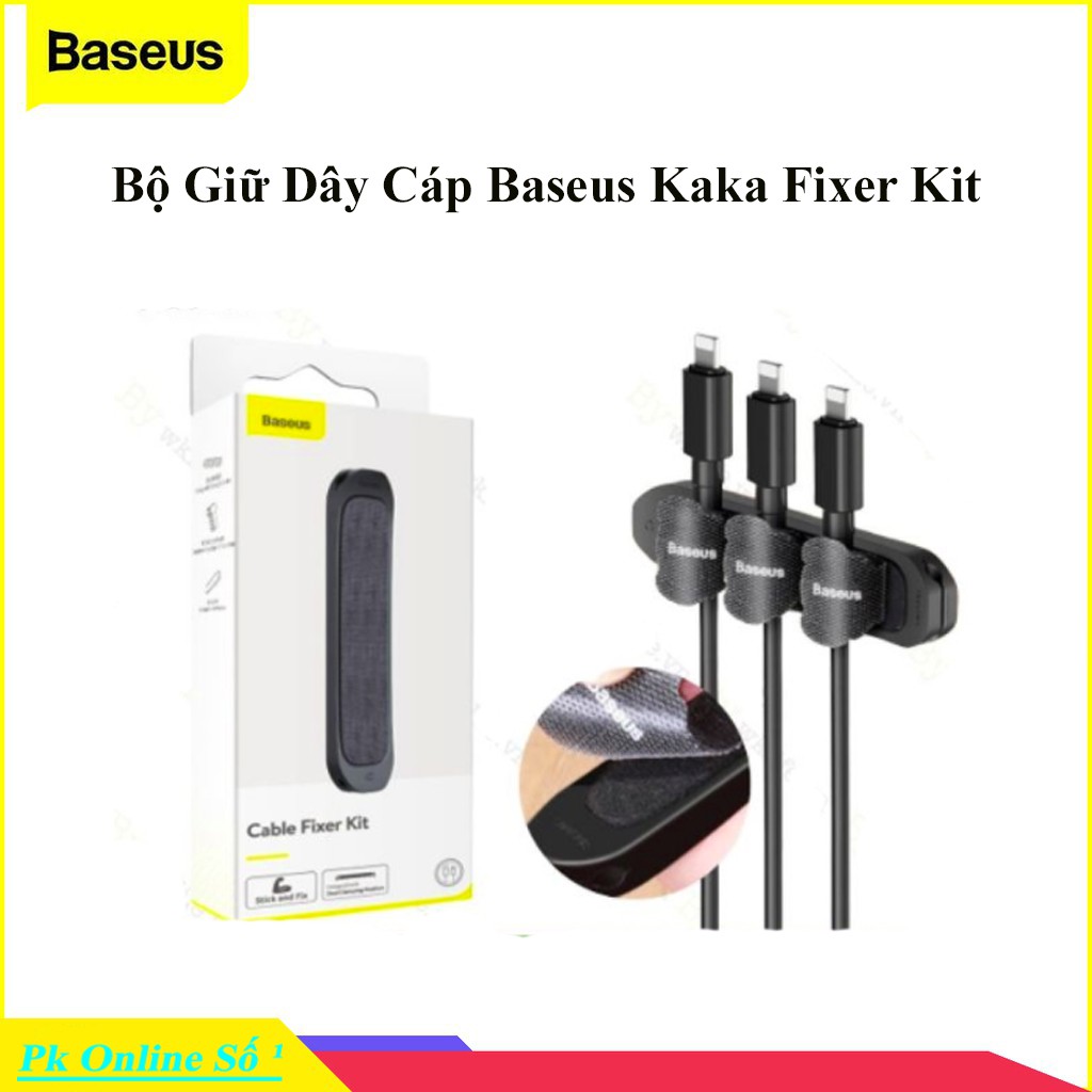 Bộ Giữ Dây Cáp Baseus Kaka Fixer Kit Kèm 15 dây xé dán Velcro