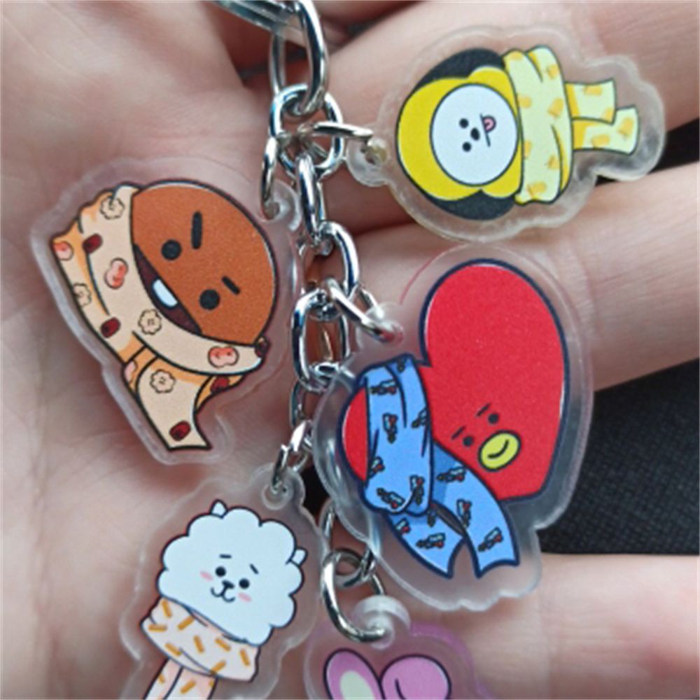 Móc khóa hình ngôi sao bằng acrylic phong cách Hàn Quốc