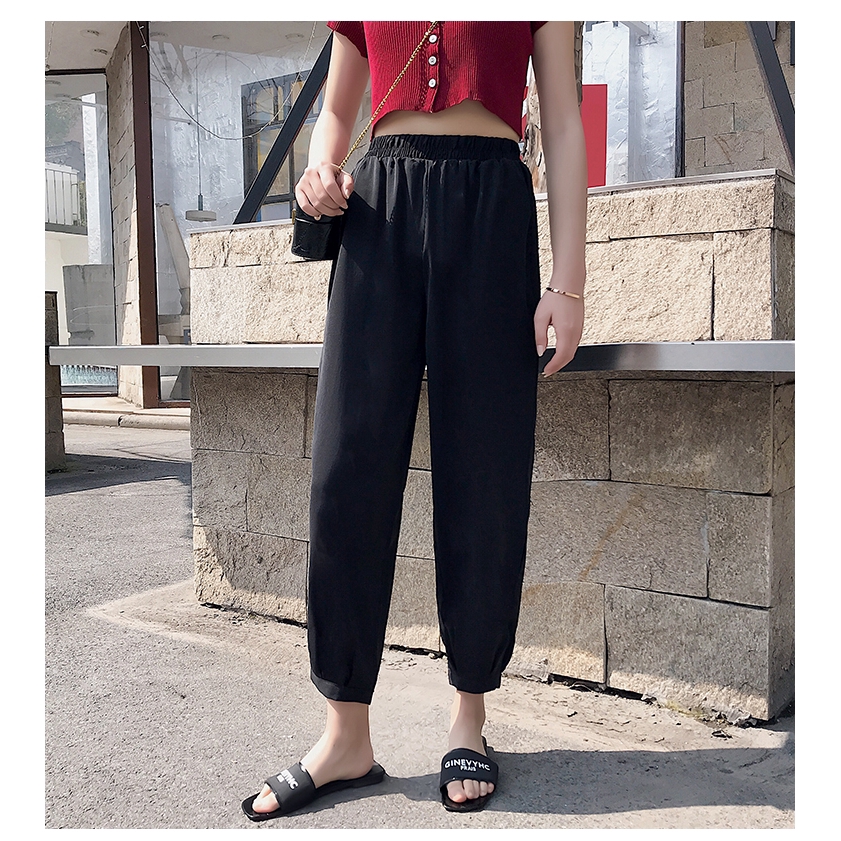 SUXI Quần ống rộng lưng cao phong cách thời trang hàng ngày dành cho nữ